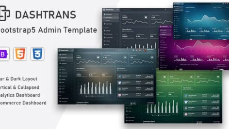 قالب HTML ناحیه مدیریت Dashtrans ساخته شده با بوت استرپ 5