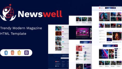 قالب HTML وبلاگ و مجله خبری Newswell